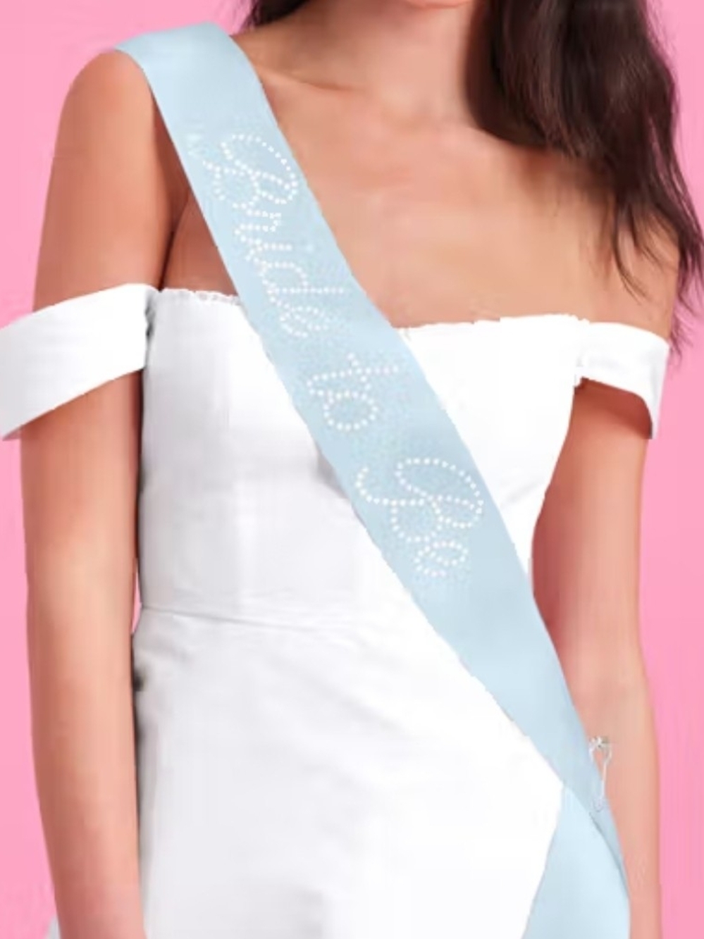 Bridal to Be Light Blue Rhinestone Sash